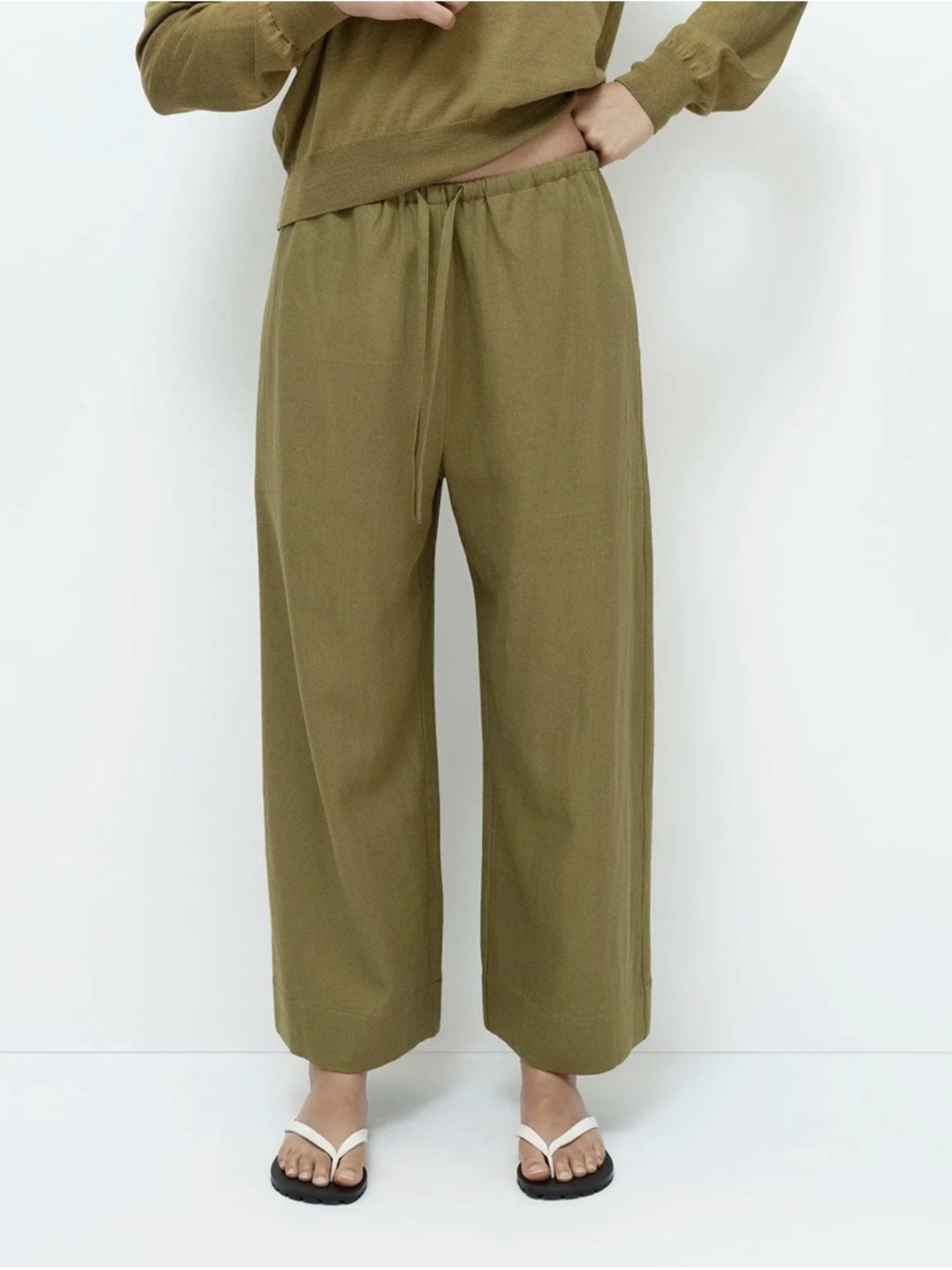 Mijeong Park Linen Blend Cropped Pants